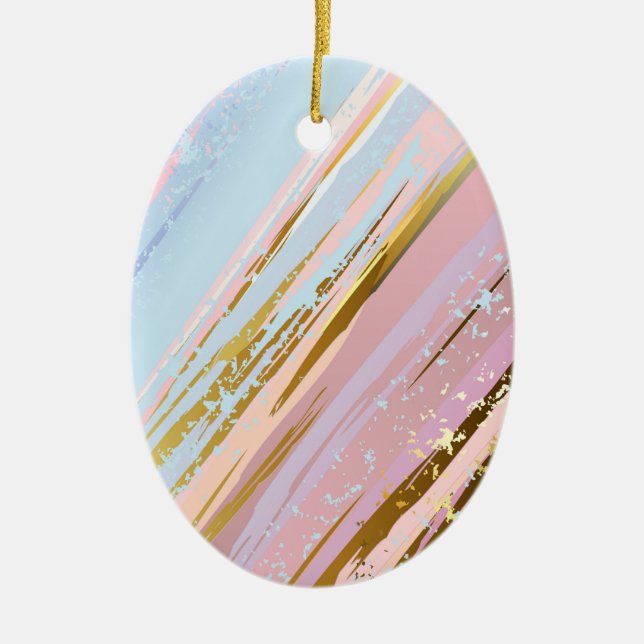 Textured Pink Background Ceramic Ornament (Front)
