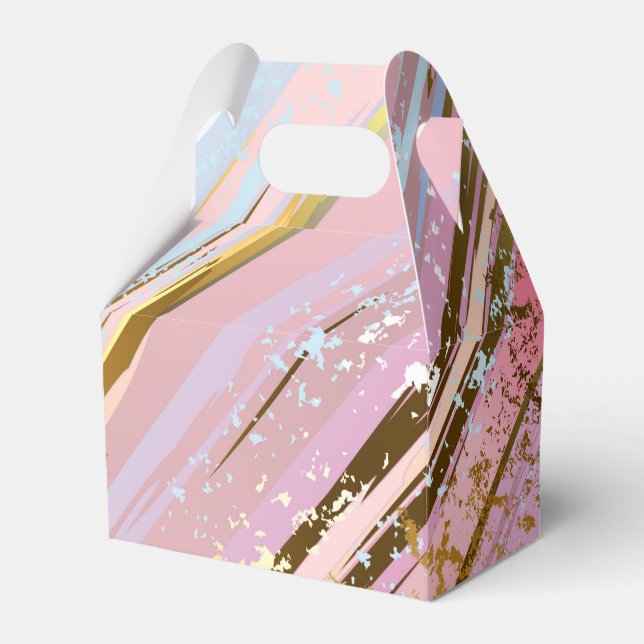 Textured Pink Background Favor Box (Front Side)