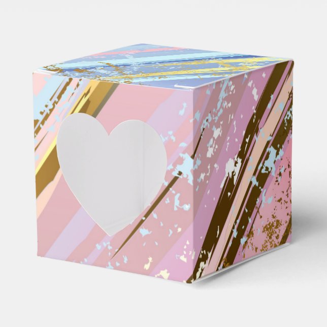 Textured Pink Background Favor Box (Front Side)