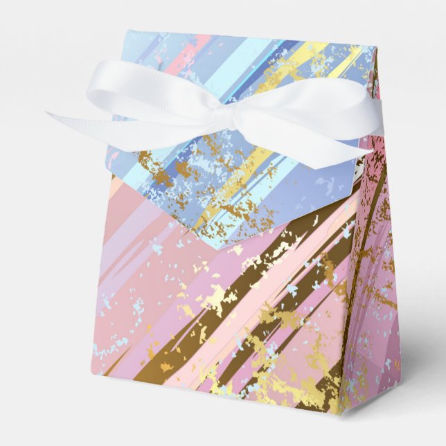 Textured Pink Background Favor Box (Front Side)