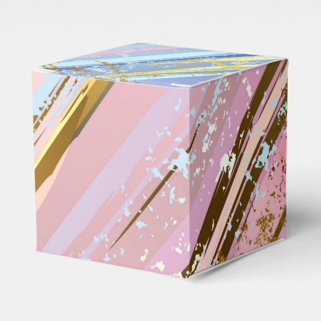 Textured Pink Background Favor Box (Front Side)
