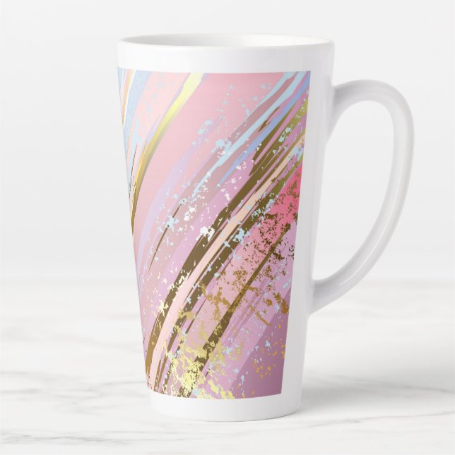 Textured Pink Background Latte Mug (Right)