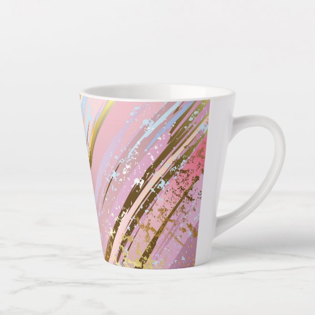 Textured Pink Background Latte Mug (Right)