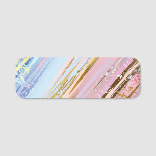 Textured Pink Background Name Tag