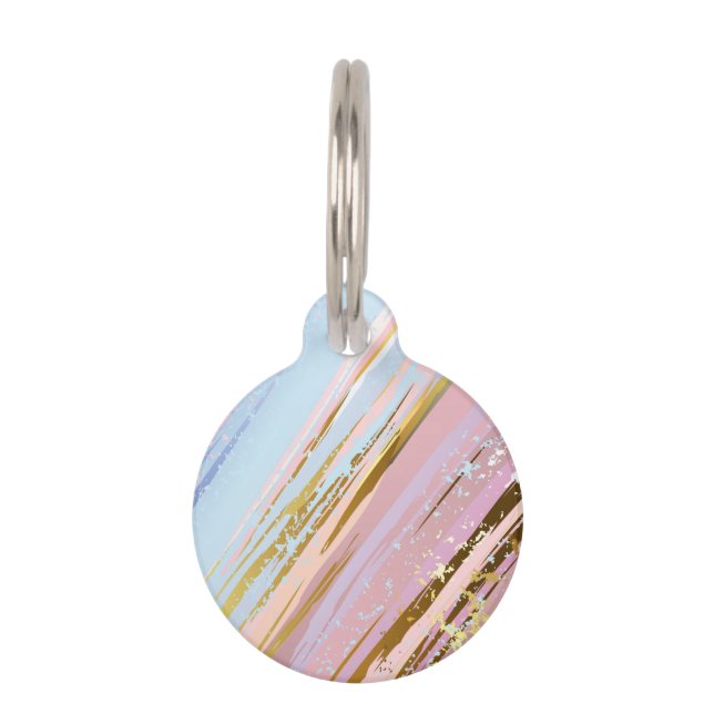 Textured Pink Background Pet Tag (Front)