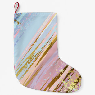 Textured Pink Background Small Christmas Stocking