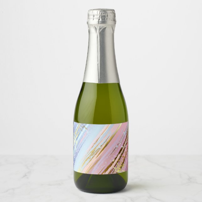 Textured Pink Background Sparkling Wine Label (Front)