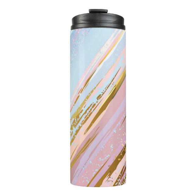 Textured Pink Background Thermal Tumbler (Front)