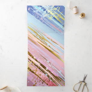 Textured Pink Background Tri-Fold Card