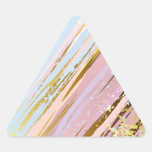 Textured Pink Background Triangle Sticker