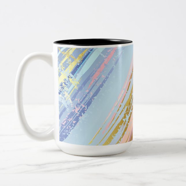 Textured Pink Background Two-Tone Coffee Mug (Left)