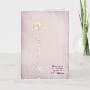 textured pink for friend thank you card
