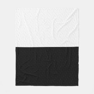 Textured Plain Black and White  Fleece Blanket