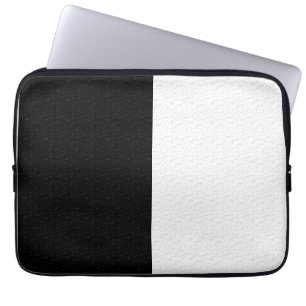 Textured Plain Black and White  Laptop Sleeve