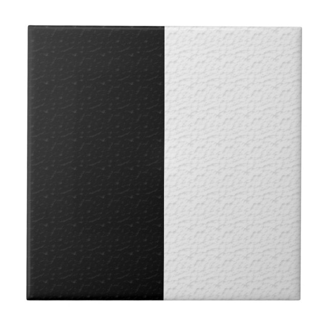 Textured Plain Black and White  Tile (Front)