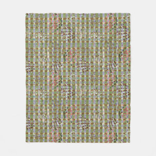 Textured Pointillism Grid Pattern Artwork Fleece Blanket