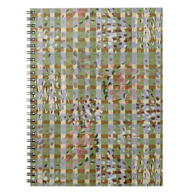 Textured Pointillism Grid Pattern Artwork Notebook (Front)