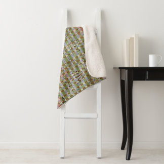 Textured Pointillism Grid Pattern Artwork Sherpa Blanket