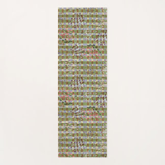 Textured Pointillism Grid Pattern Artwork Yoga Mat
