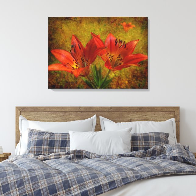 Textured Prairie Icon Canvas Print (Insitu(Bedroom))