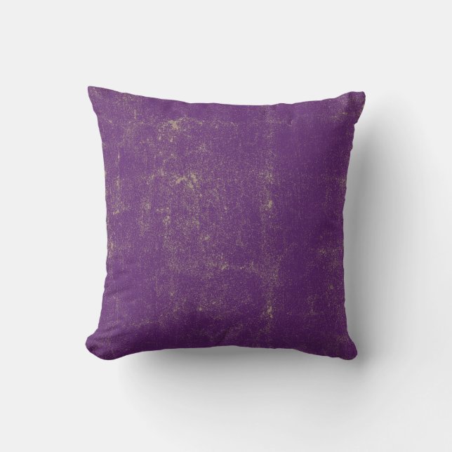 Textured Purple Tan Rustic Pattern Design Throw Pillow (Front)