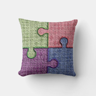 Textured PuZzLe PiEcEs Throw Pillow