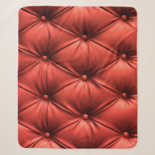 Textured Red Leather: Detailed Material Close-Up Sherpa Blanket