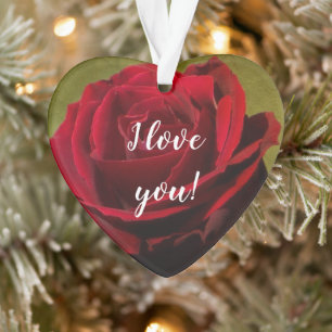 Textured Red Rose Acrylic Ornament