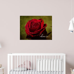 Textured Red Rose Poster Print