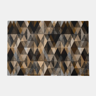 Textured rhombic brown with beige doormat