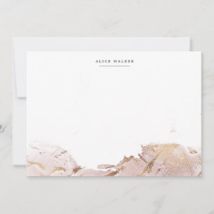 textured rose gold faux foil Stationery Note Card