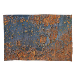 Textured rusted metal background. pillowcase