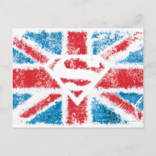 Textured S-Shield Over Flag Postcard