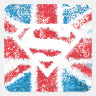 Textured S-Shield Over Flag Square Sticker