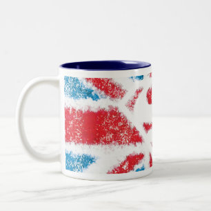 Textured S-Shield Over Flag Two-Tone Coffee Mug