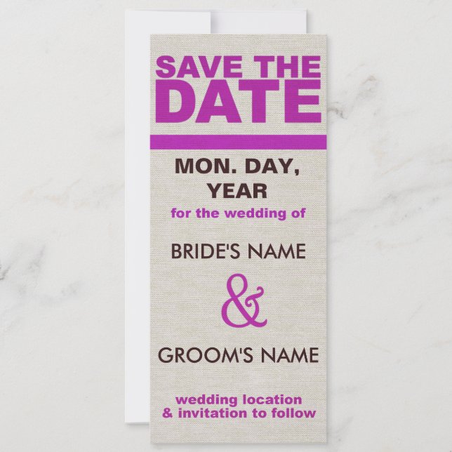 Textured Save the Date Invitation (Front)
