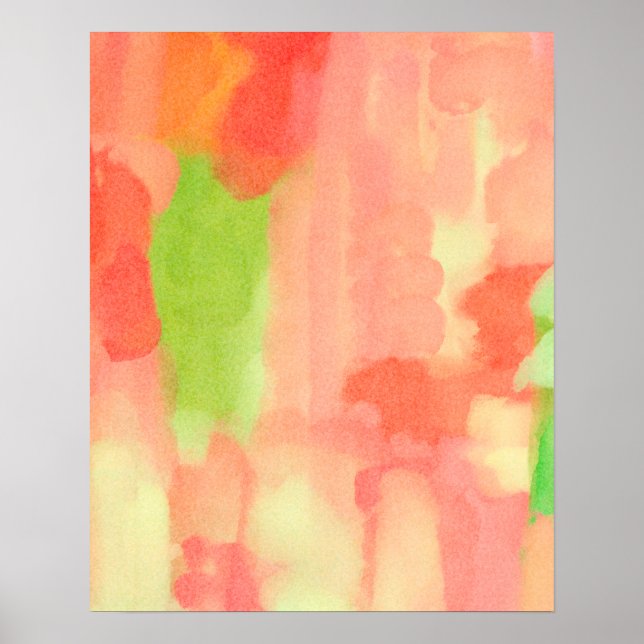 Textured Soft Pastel Abstract Watercolour Painting Poster (Front)