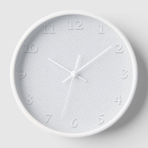 Textured solid white. clock