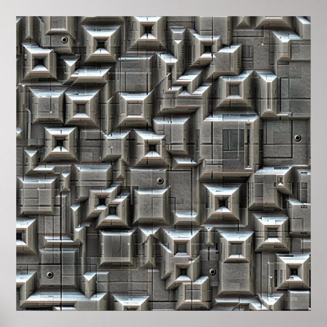 Textured Space Tiles Poster (Front)