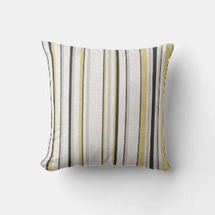 Textured striped pattern. Black, mustard, grey  Th Throw Pillow