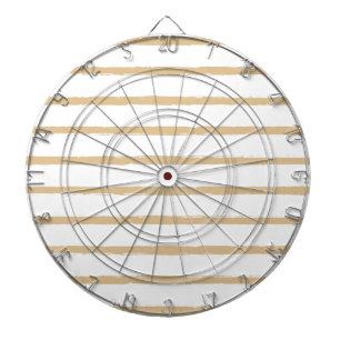 Textured Stripes Beige White  Rough Lines Pattern Dartboard