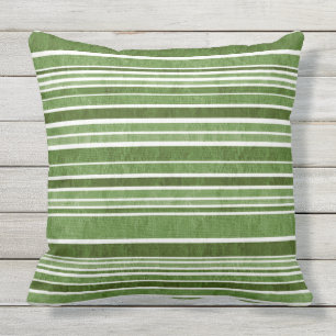 TEXTURED STRIPES IN EMERALD SHADES throw cushion