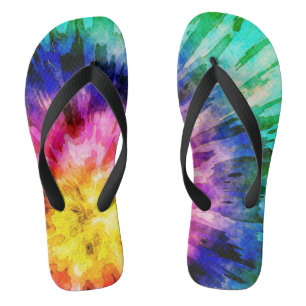 Textured Tie Dye Flip Flops