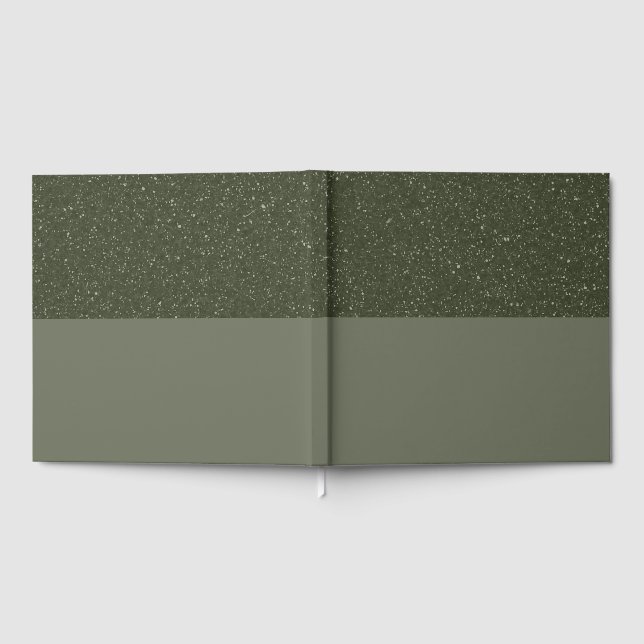 Textured Top Foil Guestbook – Custom Moss Green (Full)