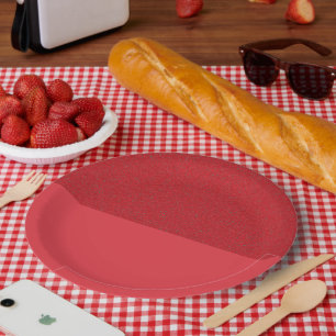 Textured Top Tomato Red Party Plate – Customizable