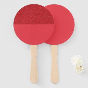 Textured Top Tomato Red Round Hand Fan (Custom)