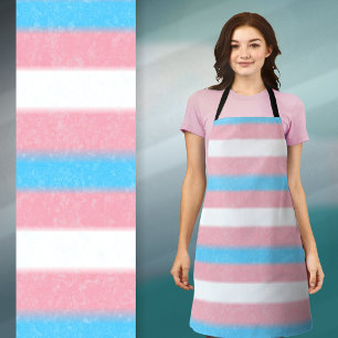 Textured Transgender Pride Flag Colours Stripes Apron