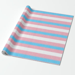 Textured Transgender Pride Flag Colours Stripes Wrapping Paper
