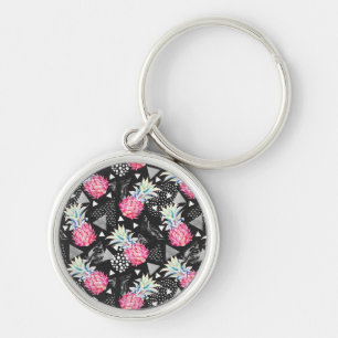 Textured Triangle Pineapple Pattern Keychain