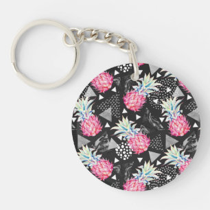 Textured Triangle Pineapple Pattern Keychain